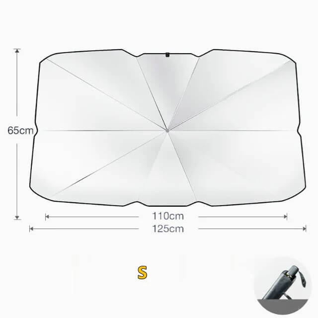Foldable car sunshade that blocks heat and UV radiation