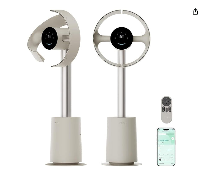 Molura AeroBreeze Smart Air Circulator: Quietest 3D Oscillating Fan for Whole-Room Cooling & Temperature Control