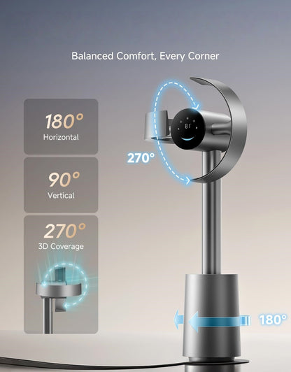 Molura AeroBreeze Smart Air Circulator: Quietest 3D Oscillating Fan for Whole-Room Cooling & Temperature Control