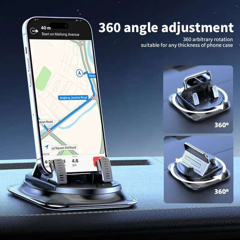 360° Rotating Car Phone Holder – Secure Dashboard Mount for Easy Navigation
