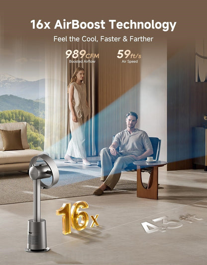 Molura AeroBreeze Smart Air Circulator: Quietest 3D Oscillating Fan for Whole-Room Cooling & Temperature Control