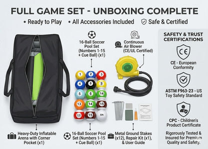 Ultimate Giant Inflatable Soccer Kick Billiards Set | Indoor & Outdoor Game