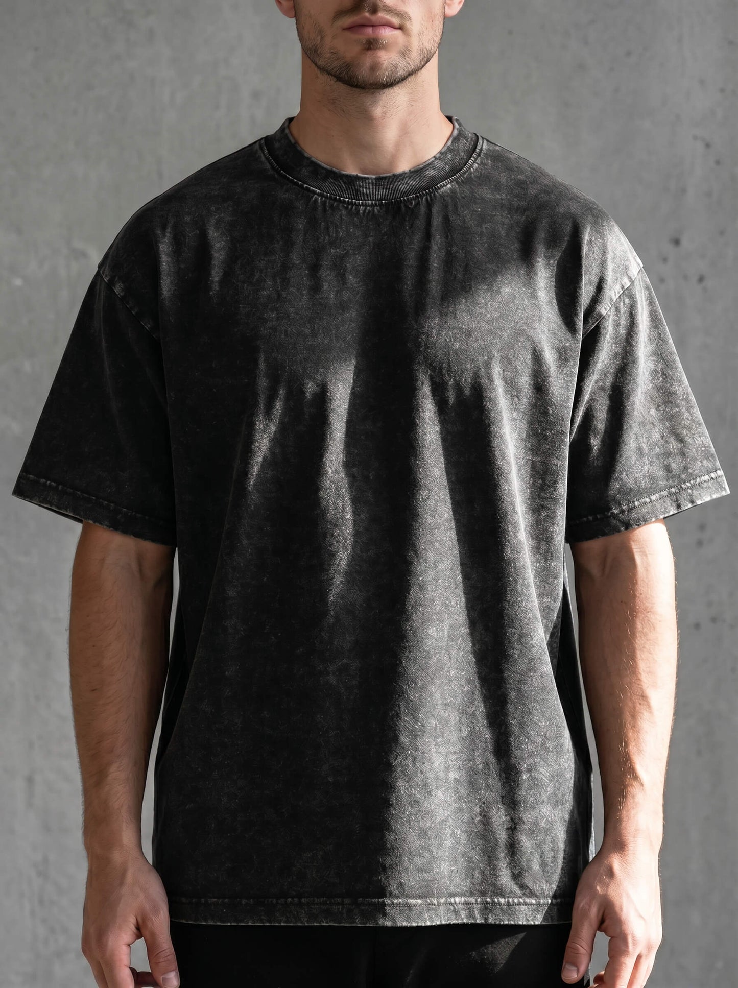 Pure Cotton Distressed Finish Heavyweight Tee | Vintage Acid-Wash