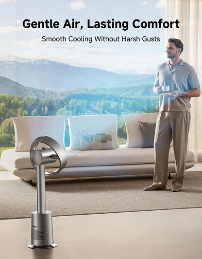 Molura AeroBreeze Smart Air Circulator: Quietest 3D Oscillating Fan for Whole-Room Cooling & Temperature Control