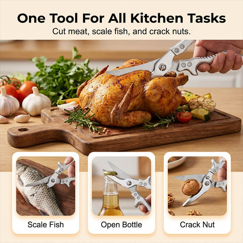 Ciseaux de cuisine multifonctionnels ultra-robustes