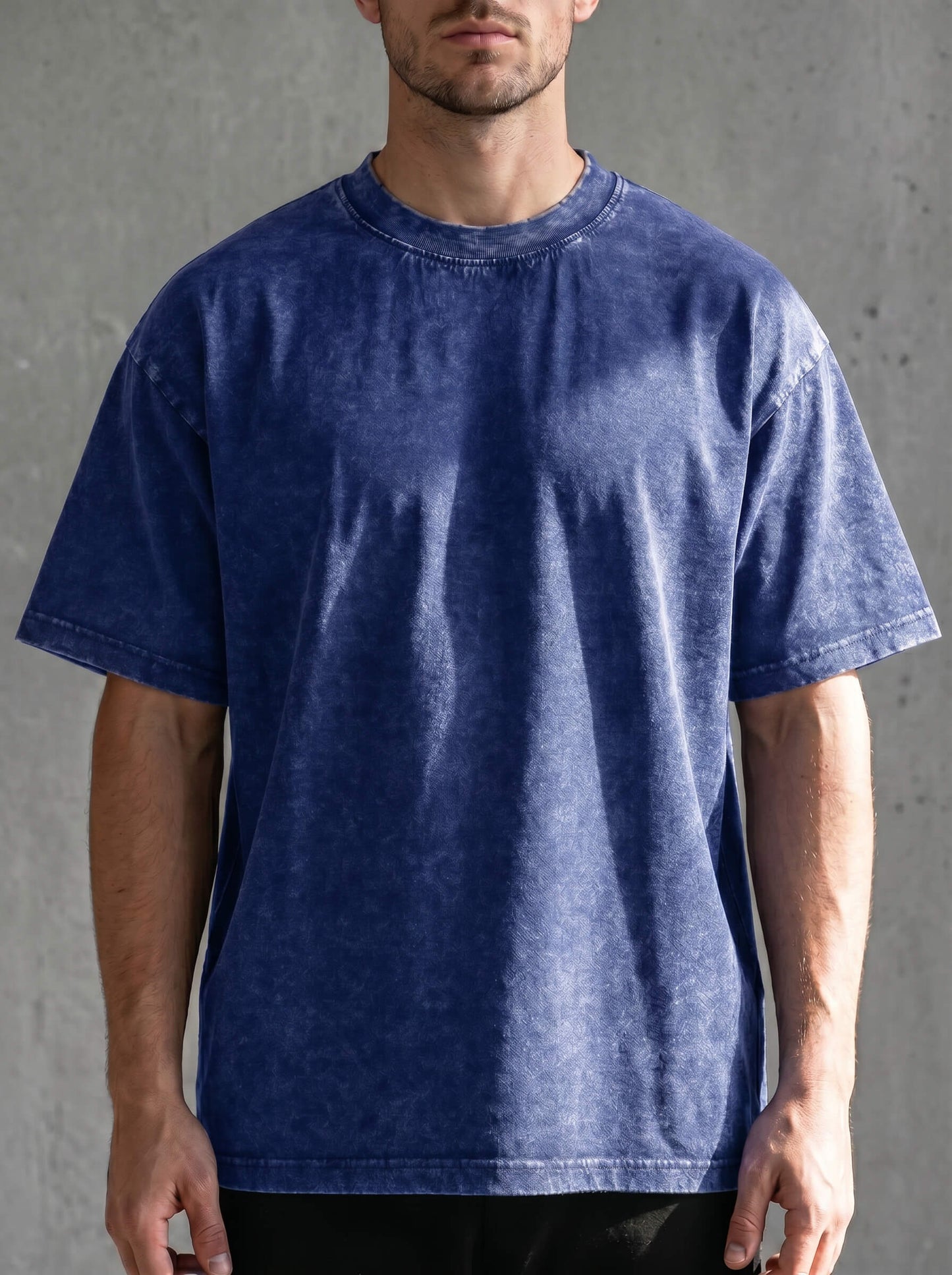 Pure Cotton Distressed Finish Heavyweight Tee | Vintage Acid-Wash
