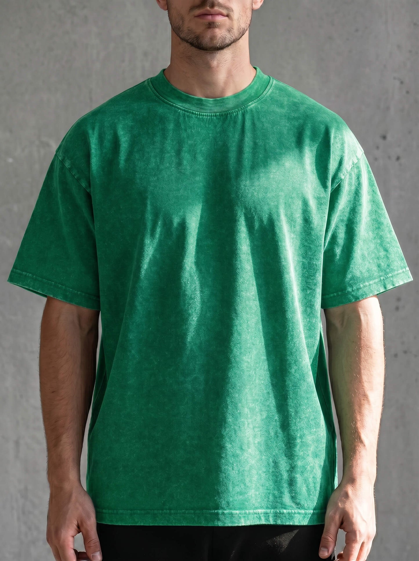 Pure Cotton Distressed Finish Heavyweight Tee | Vintage Acid-Wash