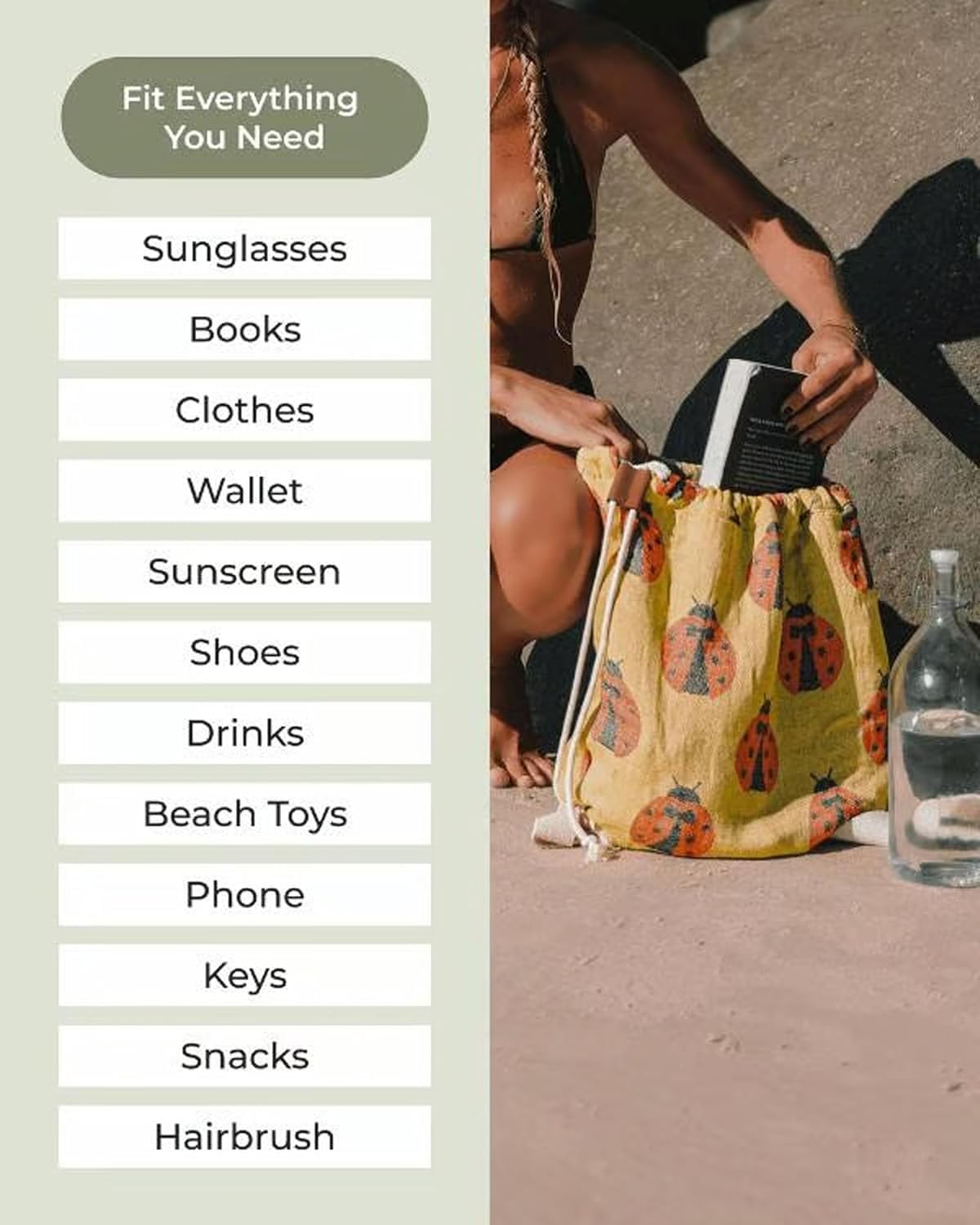 2‑in‑1 Convertible Beach Towel & Drawstring Backpack