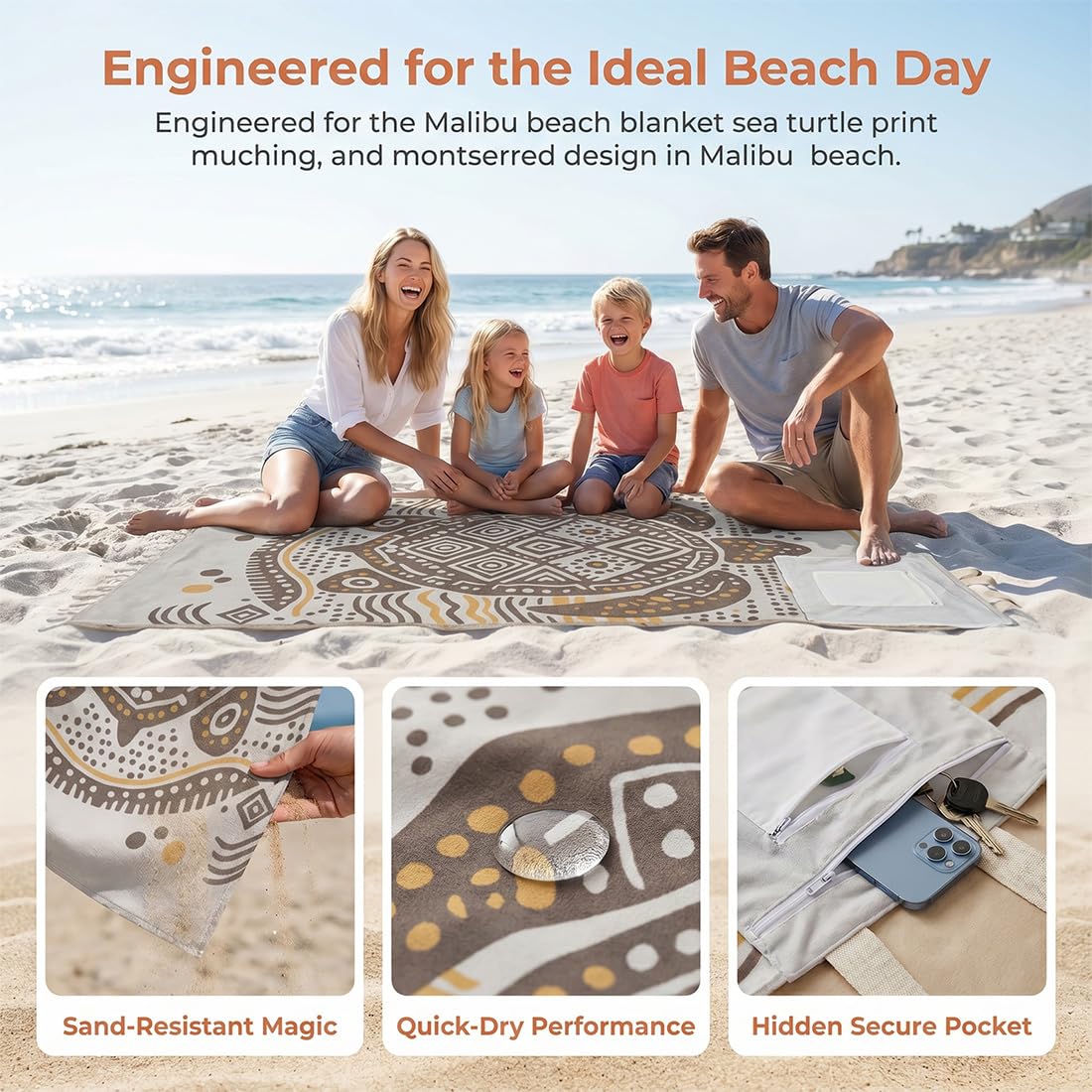 2‑in‑1 Convertible Beach Towel & Drawstring Backpack
