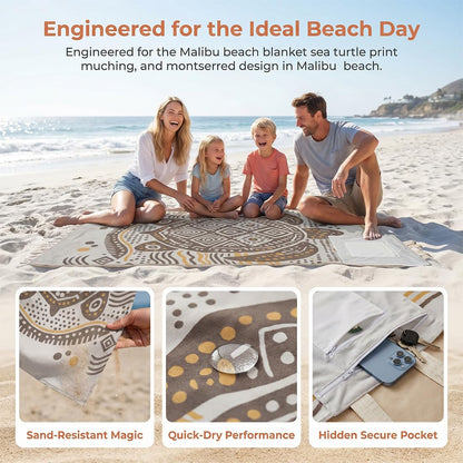 2‑in‑1 Convertible Beach Towel & Drawstring Backpack