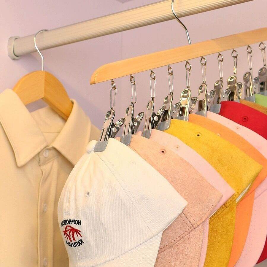 Wooden Legging Hanger with 10 Clips（2 pack）