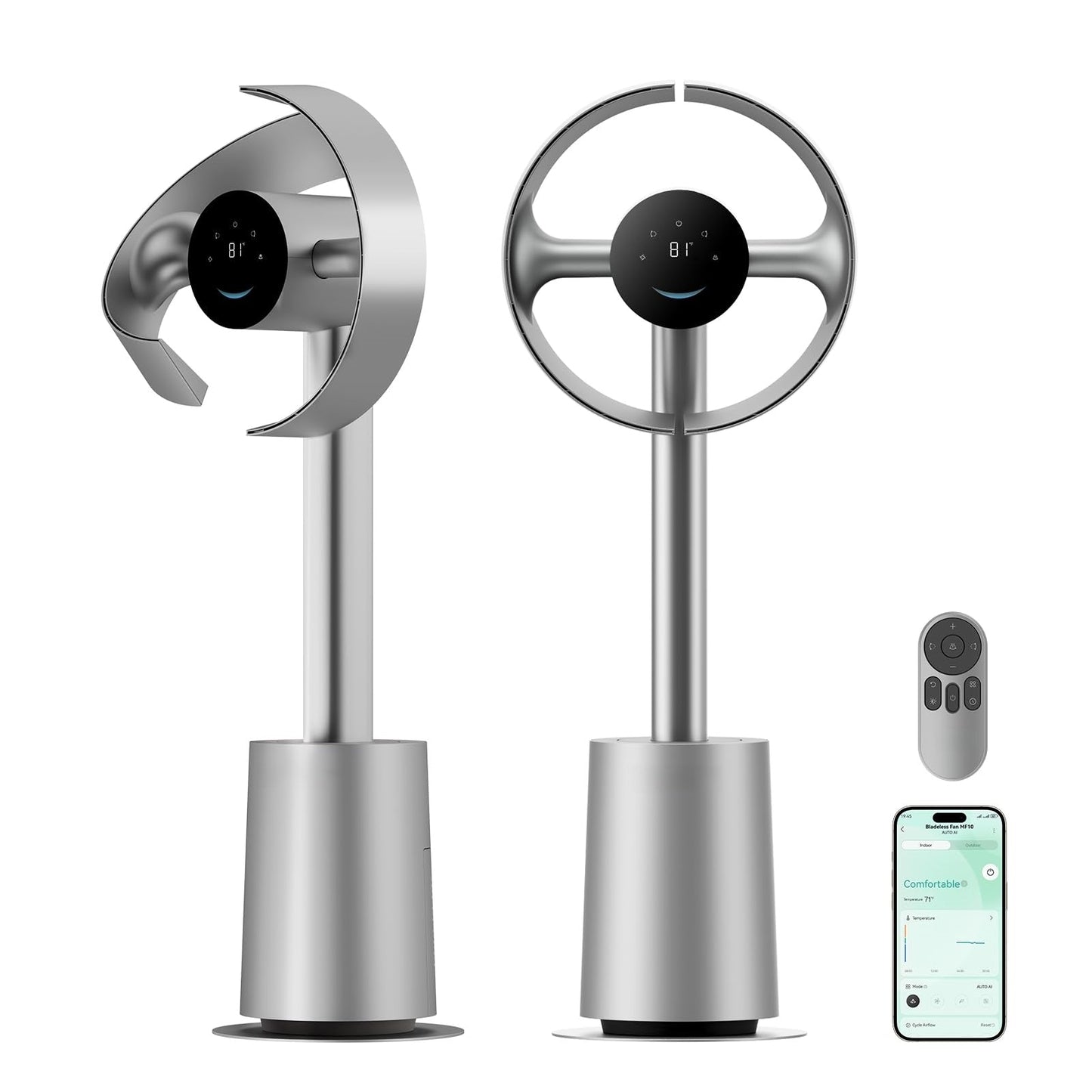 Molura AeroBreeze Smart Air Circulator: Quietest 3D Oscillating Fan for Whole-Room Cooling & Temperature Control