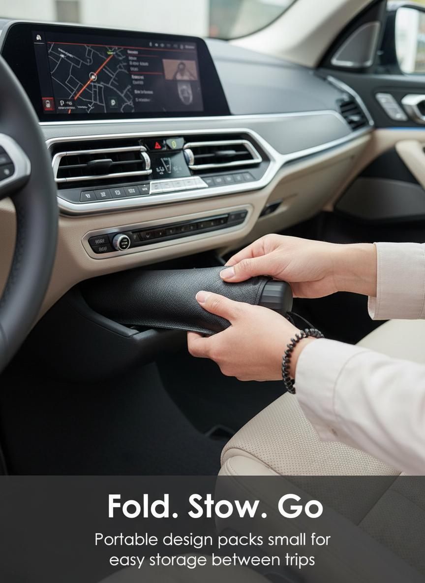 Foldable car sunshade that blocks heat and UV radiation